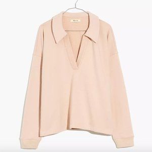 Madewell Cotton-Hemp Oversized Polo Sweatshirt - NWT